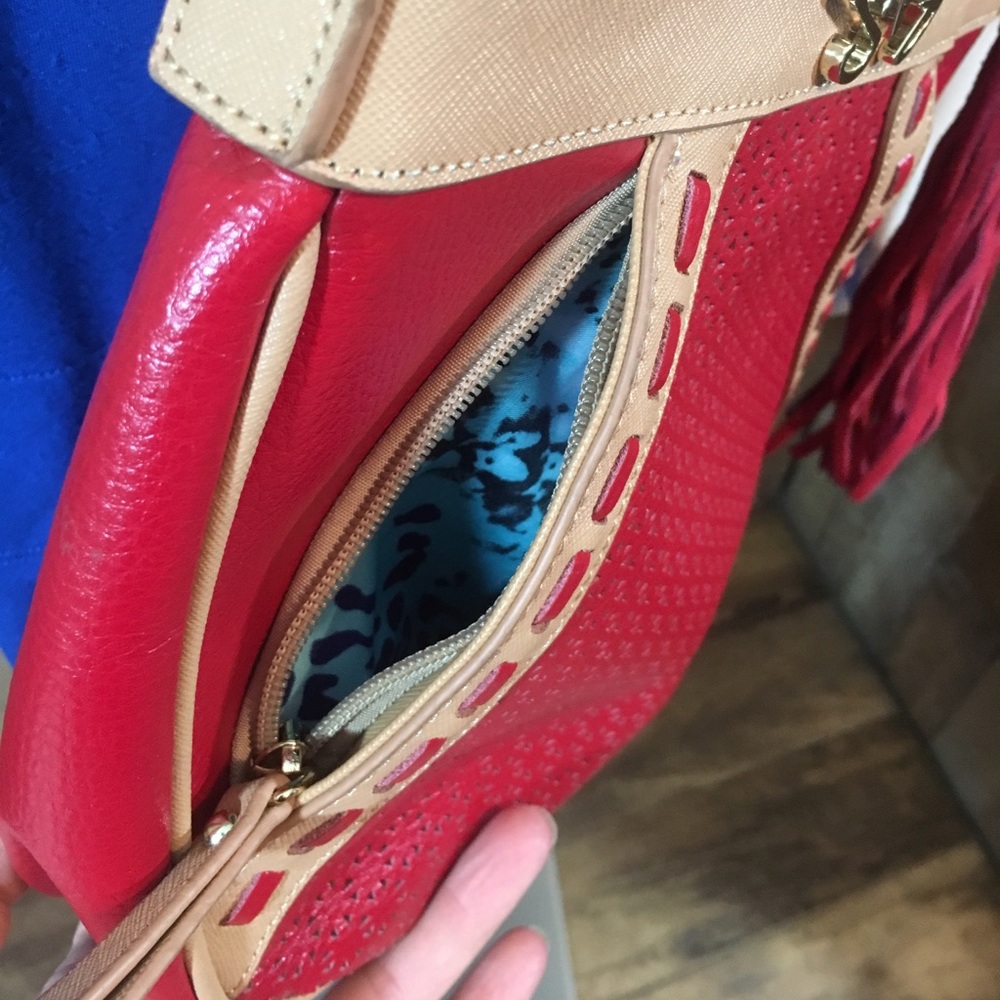 Sharif 1827 Red Leather Crossbody - image 6